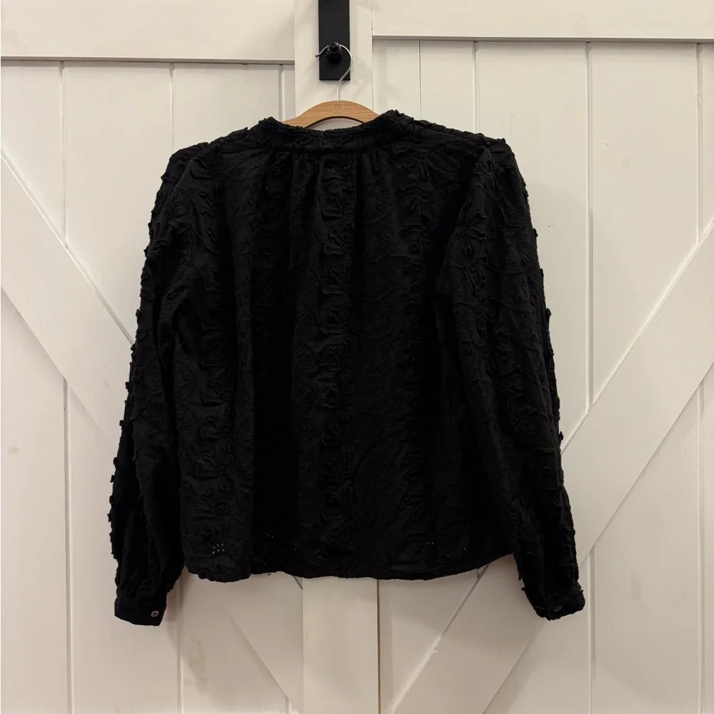 Anthropologie SEEN WORN KEPT Kathryn Floral-textured Button-up Blouse Top